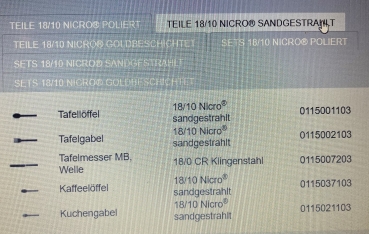 AVANTGARDE Tafelgabel (sandgestrahlt)
